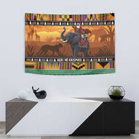 Kenya Safari Christmas Tapestry Black Santa Riding Elephant - Heri ya Krismasi - Wonder Print Shop