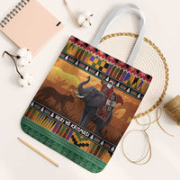 Kenya Safari Christmas Tote Bag Black Santa Riding Elephant - Heri ya Krismasi - Wonder Print Shop