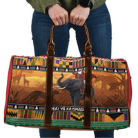 Kenya Safari Christmas Travel Bag Black Santa Riding Elephant - Heri ya Krismasi - Wonder Print Shop