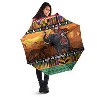 Kenya Safari Christmas Umbrella Black Santa Riding Elephant - Heri ya Krismasi - Wonder Print Shop