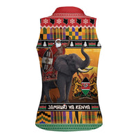 Kenya Safari Christmas Women Sleeveless Polo Shirt Black Santa Riding Elephant - Heri ya Krismasi - Wonder Print Shop