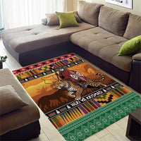 Kenya Safari Christmas Area Rug Black Santa Riding Leopards - Heri ya Krismasi - Wonder Print Shop