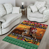 Kenya Safari Christmas Area Rug Black Santa Riding Leopards - Heri ya Krismasi - Wonder Print Shop