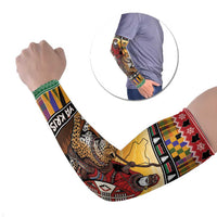 Kenya Safari Christmas Arm Sleeves Black Santa Riding Leopards - Heri ya Krismasi - Wonder Print Shop