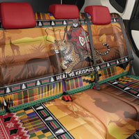 Kenya Safari Christmas Back Car Seat Cover Black Santa Riding Leopards - Heri ya Krismasi - Wonder Print Shop
