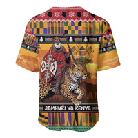 Kenya Safari Christmas Baseball Jersey Black Santa Riding Leopards - Heri ya Krismasi - Wonder Print Shop