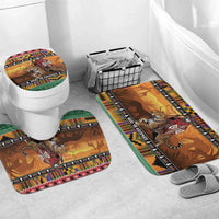 Kenya Safari Christmas Bathroom Set Black Santa Riding Leopards - Heri ya Krismasi - Wonder Print Shop