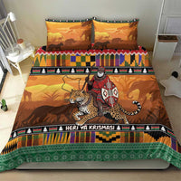 Kenya Safari Christmas Bedding Set Black Santa Riding Leopards - Heri ya Krismasi - Wonder Print Shop