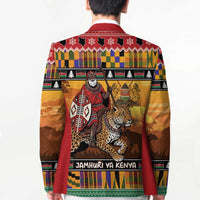 Kenya Safari Christmas Blazer Black Santa Riding Leopards - Heri ya Krismasi - Wonder Print Shop