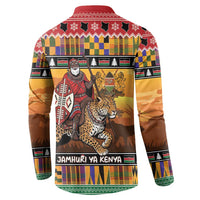 Kenya Safari Christmas Button Sweatshirt Black Santa Riding Leopards - Heri ya Krismasi - Wonder Print Shop