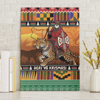 Kenya Safari Christmas Canvas Wall Art Black Santa Riding Leopards - Heri ya Krismasi - Wonder Print Shop