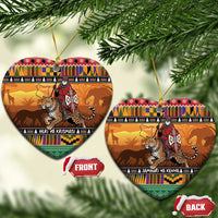 Kenya Safari Christmas Ceramic Ornament Black Santa Riding Leopards - Heri ya Krismasi - Wonder Print Shop