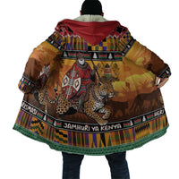 Kenya Safari Christmas Cloak Black Santa Riding Leopards - Heri ya Krismasi - Wonder Print Shop