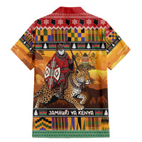 Kenya Safari Christmas Family Matching Mermaid Dress and Hawaiian Shirt Black Santa Riding Leopards - Heri ya Krismasi - Wonder Print Shop