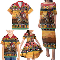 Kenya Safari Christmas Family Matching Puletasi and Hawaiian Shirt Black Santa Riding Leopards - Heri ya Krismasi - Wonder Print Shop