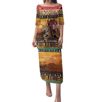 Kenya Safari Christmas Family Matching Puletasi and Hawaiian Shirt Black Santa Riding Leopards - Heri ya Krismasi - Wonder Print Shop