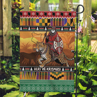 Kenya Safari Christmas Garden Flag Black Santa Riding Leopards - Heri ya Krismasi - Wonder Print Shop