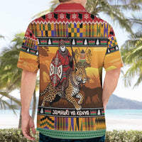 Kenya Safari Christmas Hawaiian Shirt Black Santa Riding Leopards - Heri ya Krismasi - Wonder Print Shop