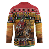 Kenya Safari Christmas Hockey Jersey Black Santa Riding Leopards - Heri ya Krismasi - Wonder Print Shop