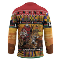 Kenya Safari Christmas Hockey Jersey Black Santa Riding Leopards - Heri ya Krismasi - Wonder Print Shop