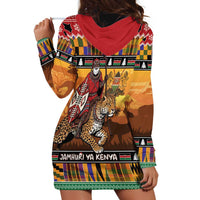 Kenya Safari Christmas Hoodie Dress Black Santa Riding Leopards - Heri ya Krismasi - Wonder Print Shop