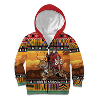 Kenya Safari Christmas Kid Hoodie Black Santa Riding Leopards - Heri ya Krismasi - Wonder Print Shop