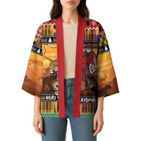 Kenya Safari Christmas Kimono Black Santa Riding Leopards - Heri ya Krismasi - Wonder Print Shop