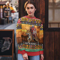 Kenya Safari Christmas Ugly Christmas Sweater Black Santa Riding Leopards - Heri ya Krismasi - Wonder Print Shop
