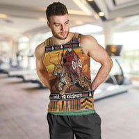 Kenya Safari Christmas Men Tank Top Black Santa Riding Leopards - Heri ya Krismasi - Wonder Print Shop