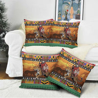 Kenya Safari Christmas Pillow Cover Black Santa Riding Leopards - Heri ya Krismasi - Wonder Print Shop