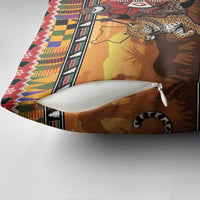 Kenya Safari Christmas Pillow Cover Black Santa Riding Leopards - Heri ya Krismasi - Wonder Print Shop