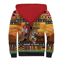 Kenya Safari Christmas Sherpa Hoodie Black Santa Riding Leopards - Heri ya Krismasi - Wonder Print Shop