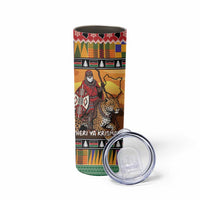 Kenya Safari Christmas Skinny Tumbler Black Santa Riding Leopards - Heri ya Krismasi - Wonder Print Shop