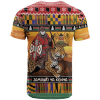 Kenya Safari Christmas T Shirt Black Santa Riding Leopards - Heri ya Krismasi - Wonder Print Shop