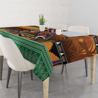 Kenya Safari Christmas Tablecloth Black Santa Riding Leopards - Heri ya Krismasi - Wonder Print Shop