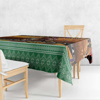 Kenya Safari Christmas Tablecloth Black Santa Riding Leopards - Heri ya Krismasi - Wonder Print Shop