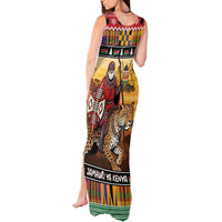 Kenya Safari Christmas Tank Maxi Dress Black Santa Riding Leopards - Heri ya Krismasi - Wonder Print Shop