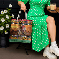 Kenya Safari Christmas Tote Bag Black Santa Riding Leopards - Heri ya Krismasi - Wonder Print Shop