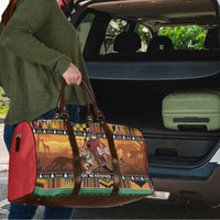 Kenya Safari Christmas Travel Bag Black Santa Riding Leopards - Heri ya Krismasi - Wonder Print Shop