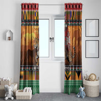Kenya Safari Christmas Window Curtain Black Santa Riding Leopards - Heri ya Krismasi - Wonder Print Shop