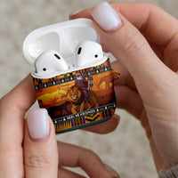 Kenya Safari Christmas AirPods Case Black Santa Riding Lion - Heri ya Krismasi - Wonder Print Shop