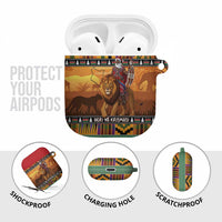 Kenya Safari Christmas AirPods Case Black Santa Riding Lion - Heri ya Krismasi - Wonder Print Shop