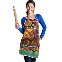 Kenya Safari Christmas Apron Black Santa Riding Lion - Heri ya Krismasi - Wonder Print Shop
