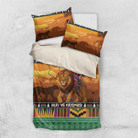 Kenya Safari Christmas Bedding Set Black Santa Riding Lion - Heri ya Krismasi - Wonder Print Shop