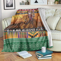 Kenya Safari Christmas Blanket Black Santa Riding Lion - Heri ya Krismasi - Wonder Print Shop