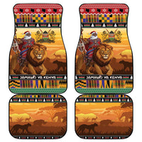 Kenya Safari Christmas Car Mats Black Santa Riding Lion - Heri ya Krismasi - Wonder Print Shop