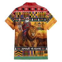 Kenya Safari Christmas Hawaiian Shirt Black Santa Riding Lion - Heri ya Krismasi - Wonder Print Shop