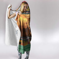 Kenya Safari Christmas Hooded Blanket Black Santa Riding Lion - Heri ya Krismasi - Wonder Print Shop