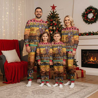 Kenya Safari Christmas Pajama Set Black Santa Riding Lion - Heri ya Krismasi - Wonder Print Shop