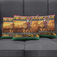 Kenya Safari Christmas Pillow Cover Black Santa Riding Lion - Heri ya Krismasi - Wonder Print Shop